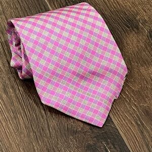 Robert Talbott Necktie Mens 100% Silk Geometric Tie 58” LONG Pink Purple Multi